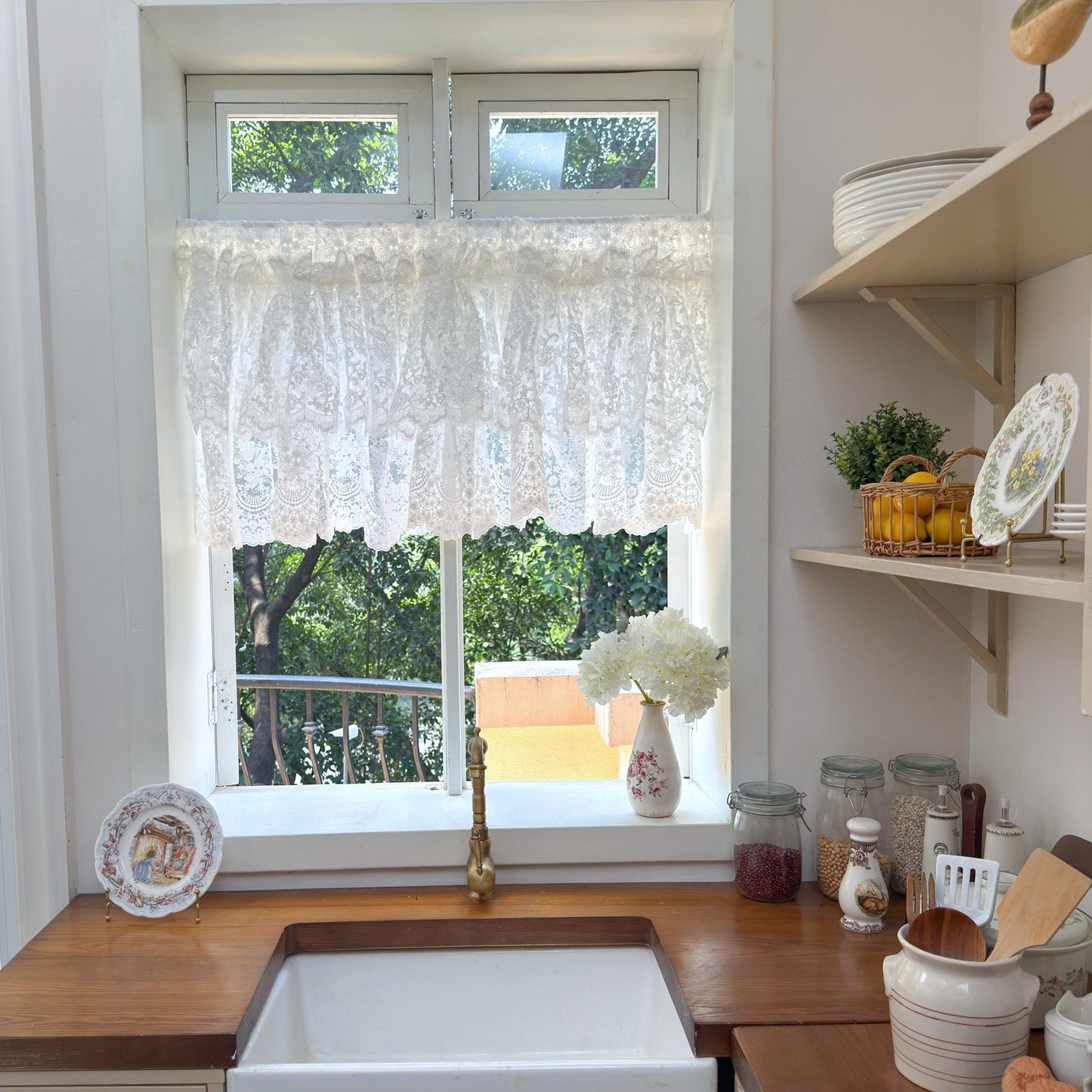 French Style Country Ruffled Curtains Valance - UDreamHome