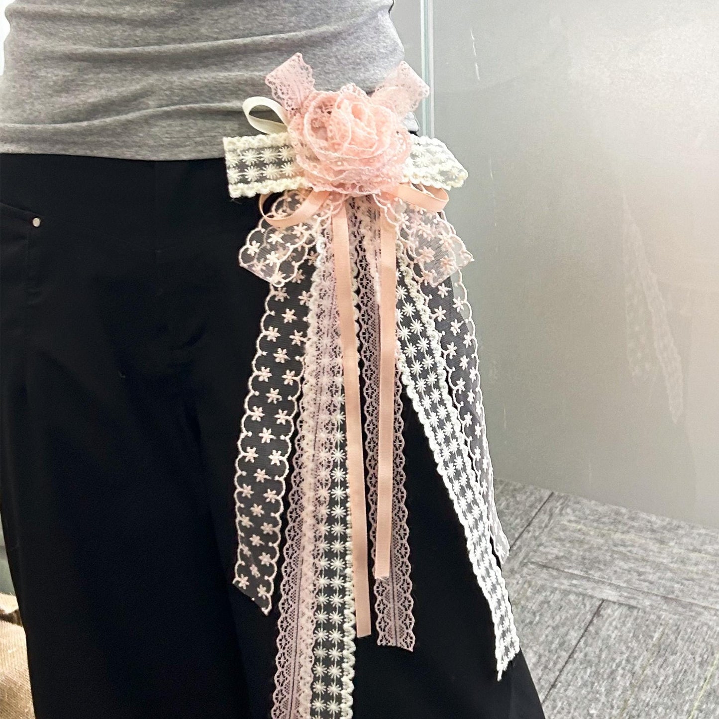 Shabby Chic Lace Valance: Rustic Pink Boho Window Curtain