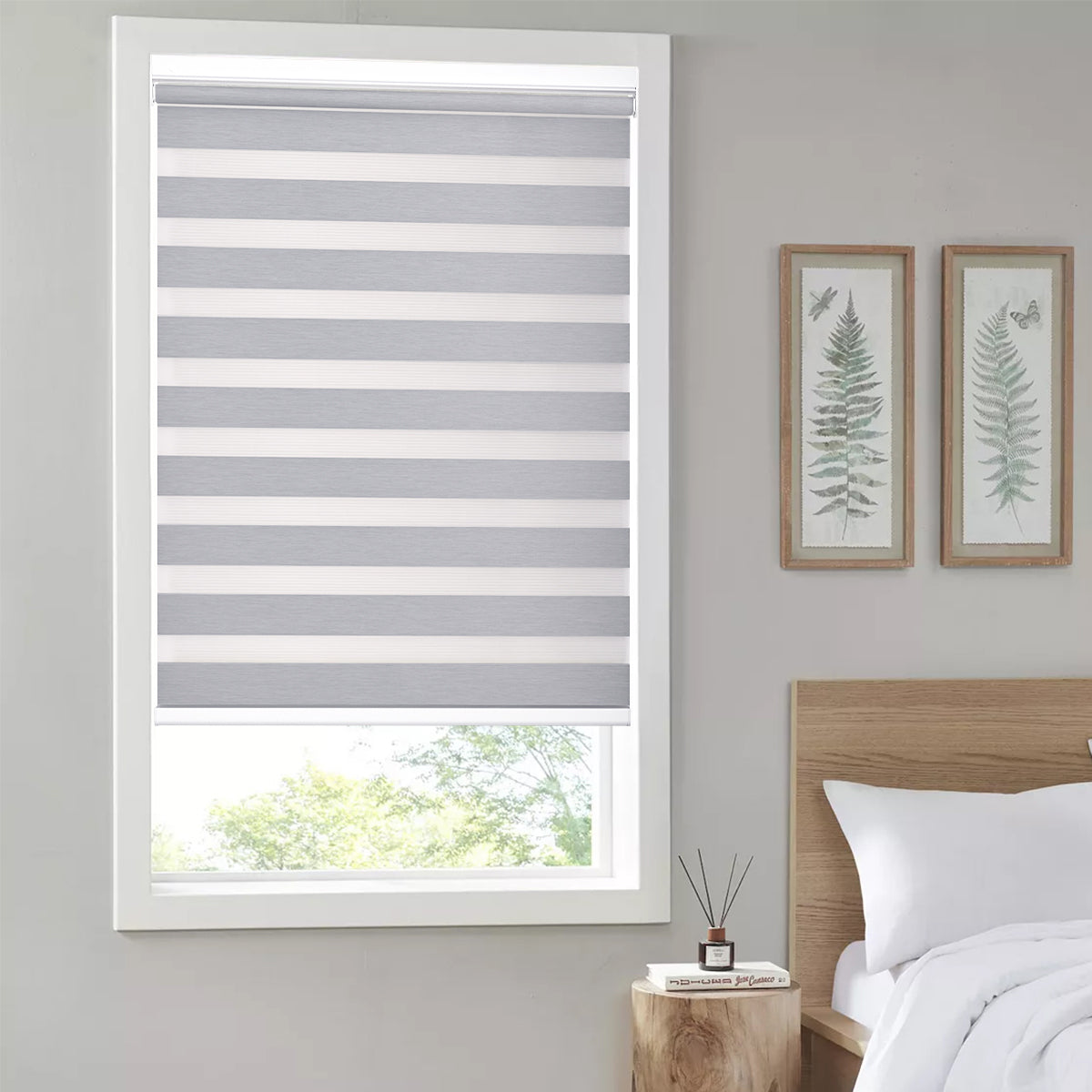 No Drill Zebra Shades – Cordless Room Darkening Window Shades