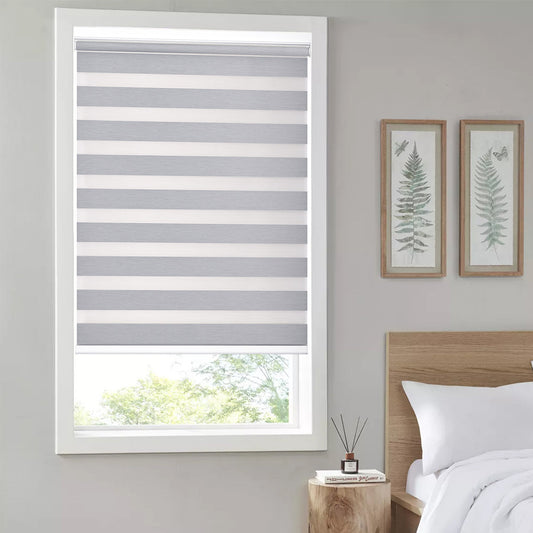 No Drill Zebra Shades – Cordless Room Darkening Window Shades
