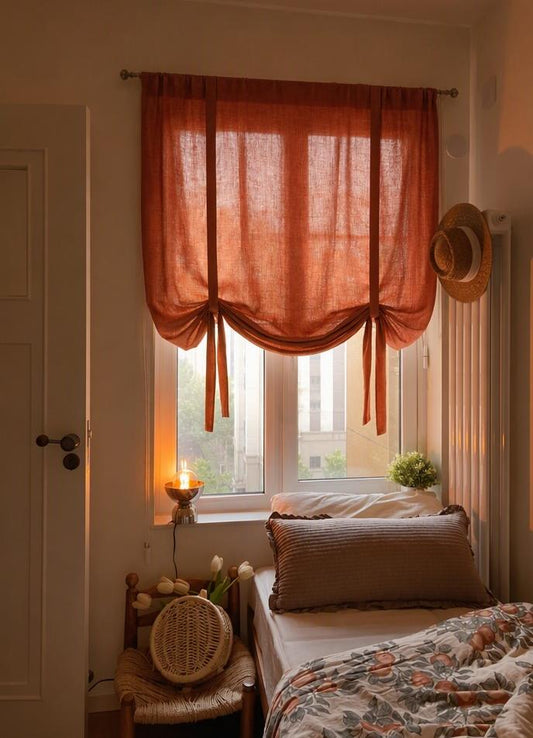 100% Linen Custom Curtain with Multiple Hanging Styles - UDreamHome