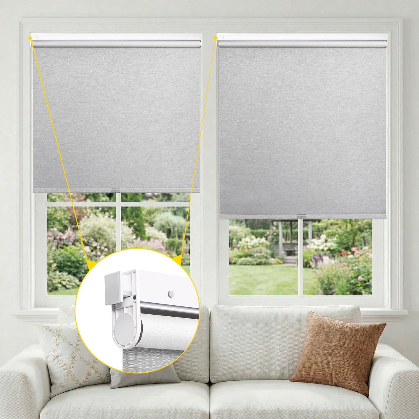 Quick Install Cordless 100% Blackout Roller Shades For Windows
