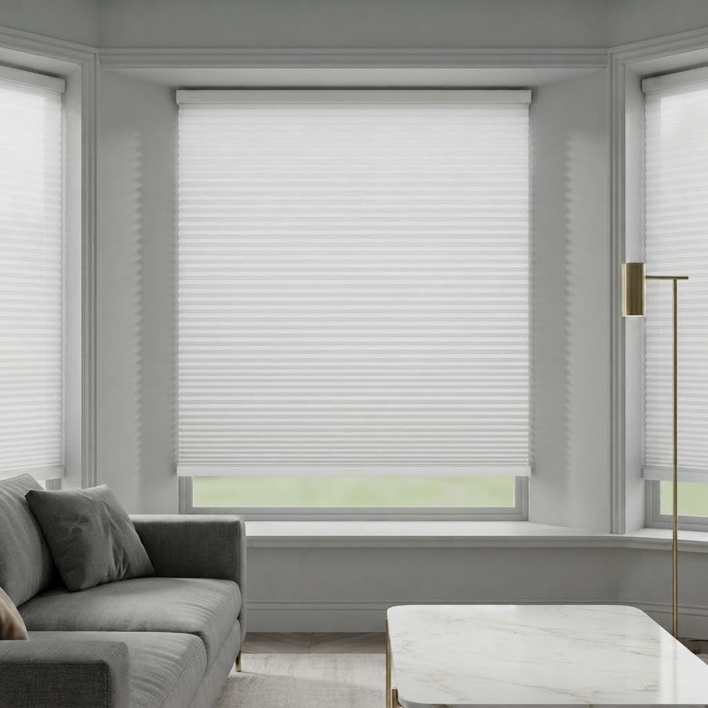 Custom No Drill Cordless Blackout Cellular Shades, Made to Measure Honeycomb Window Shades, Thermal Insulated, Child Safe