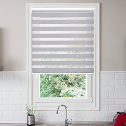 No Drill Zebra Shades – Cordless Room Darkening Window Shades