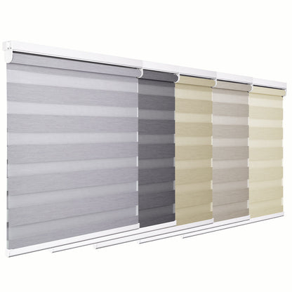 No Drill Zebra Shades – Cordless Room Darkening Window Shades
