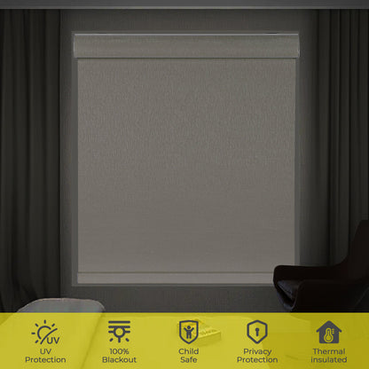 Custom Cordless Blackout Roller Shades with Cassette – Thermal Insulated Window Blinds