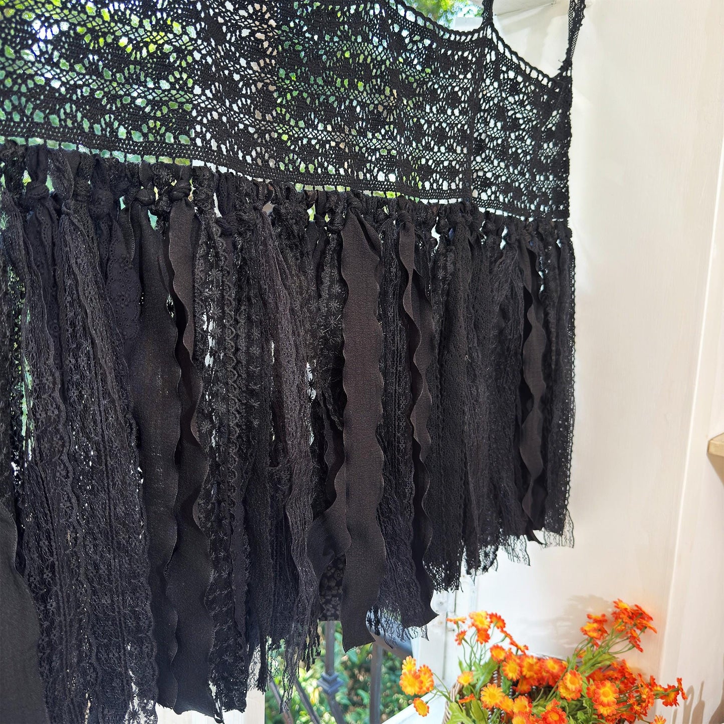 Black Lace Curtain Valance - UDreamHome