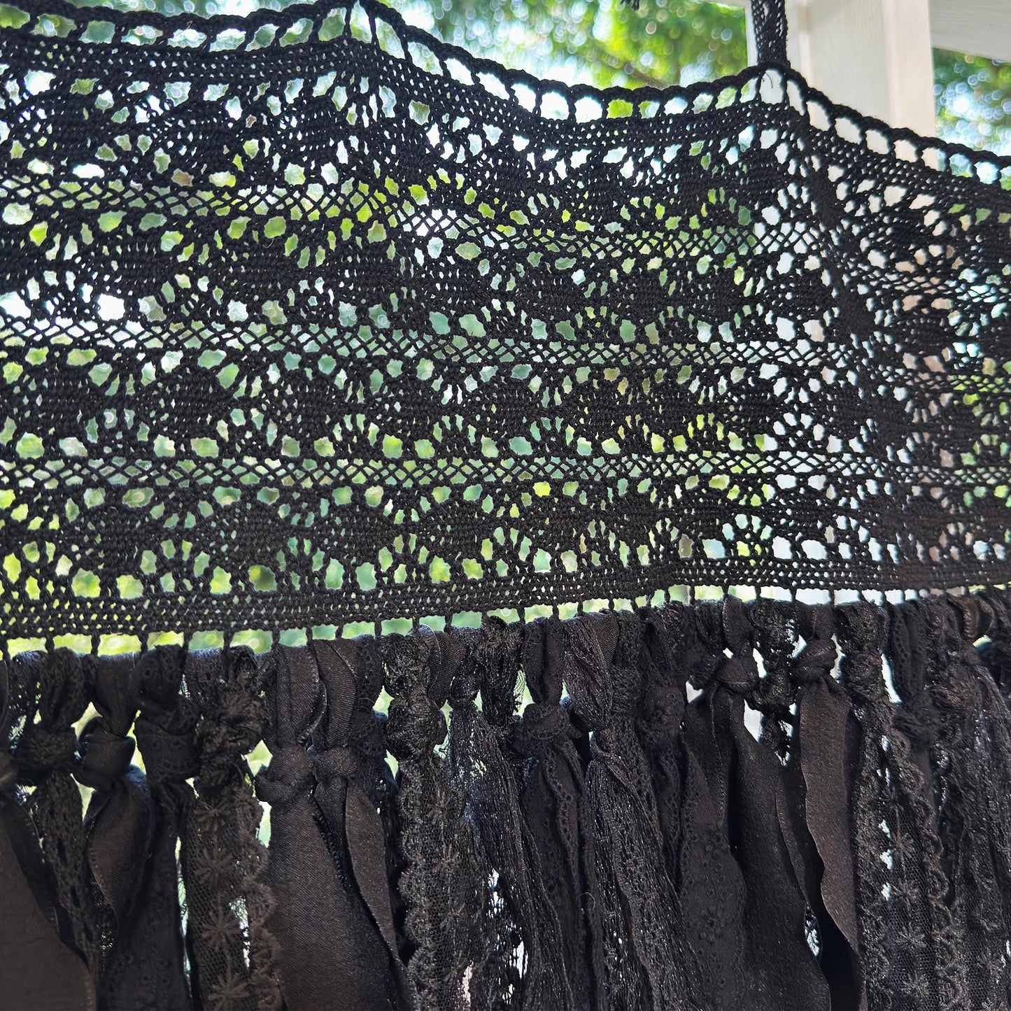 Black Lace Curtain Valance - UDreamHome