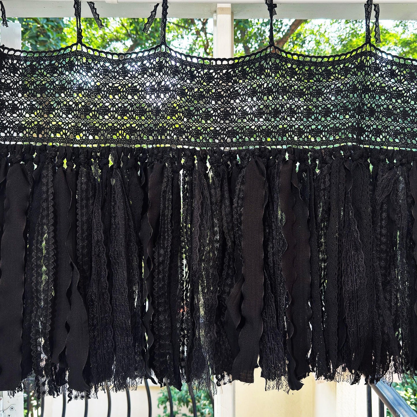 Black Lace Curtain Valance - UDreamHome