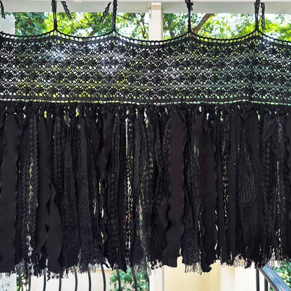 Black Lace Curtain Valance - UDreamHome