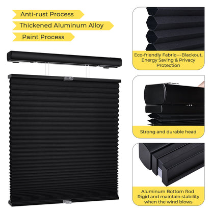 Cordless Top Down Bottom Up Blackout Honeycomb Shades