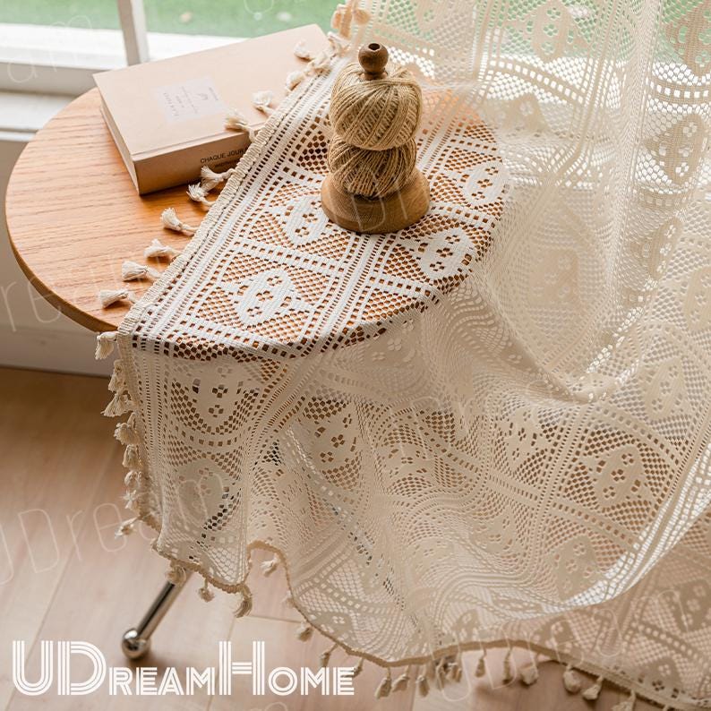 Boho Curtains, Farmhouse Kitchen Curtains - UDreamHome