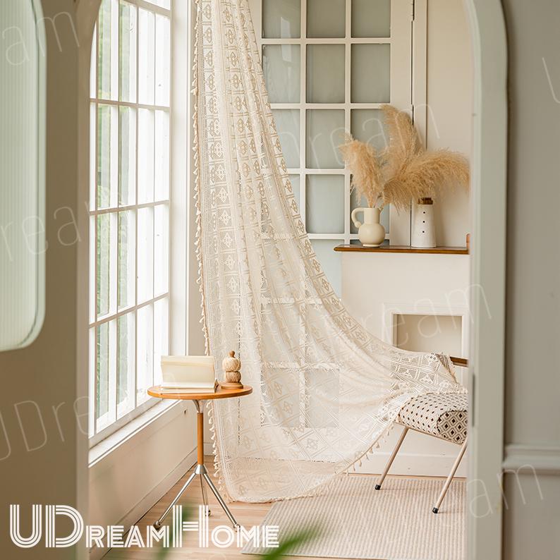 Boho Curtains, Farmhouse Kitchen Curtains - UDreamHome