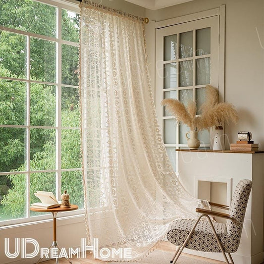 Boho Curtains, Farmhouse Kitchen Curtains - UDreamHome