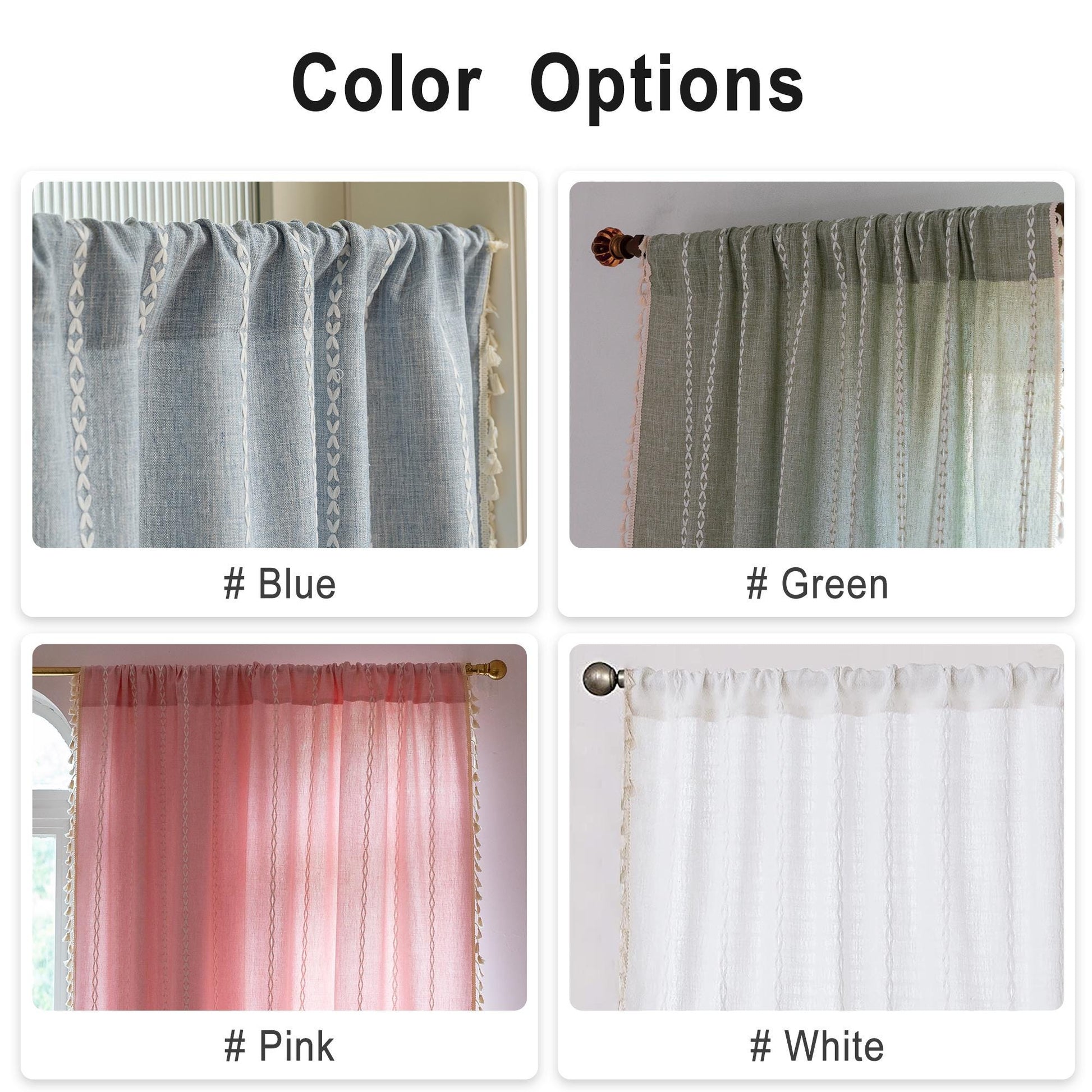 Boho Farmhouse Tassel Window Panel - UDreamHome