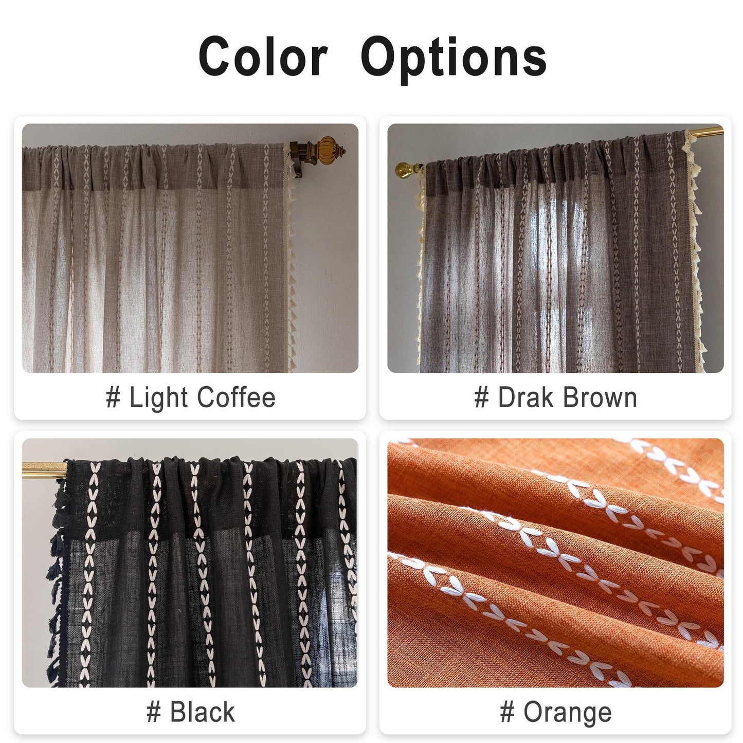 Boho Farmhouse Tassel Window Panel - UDreamHome