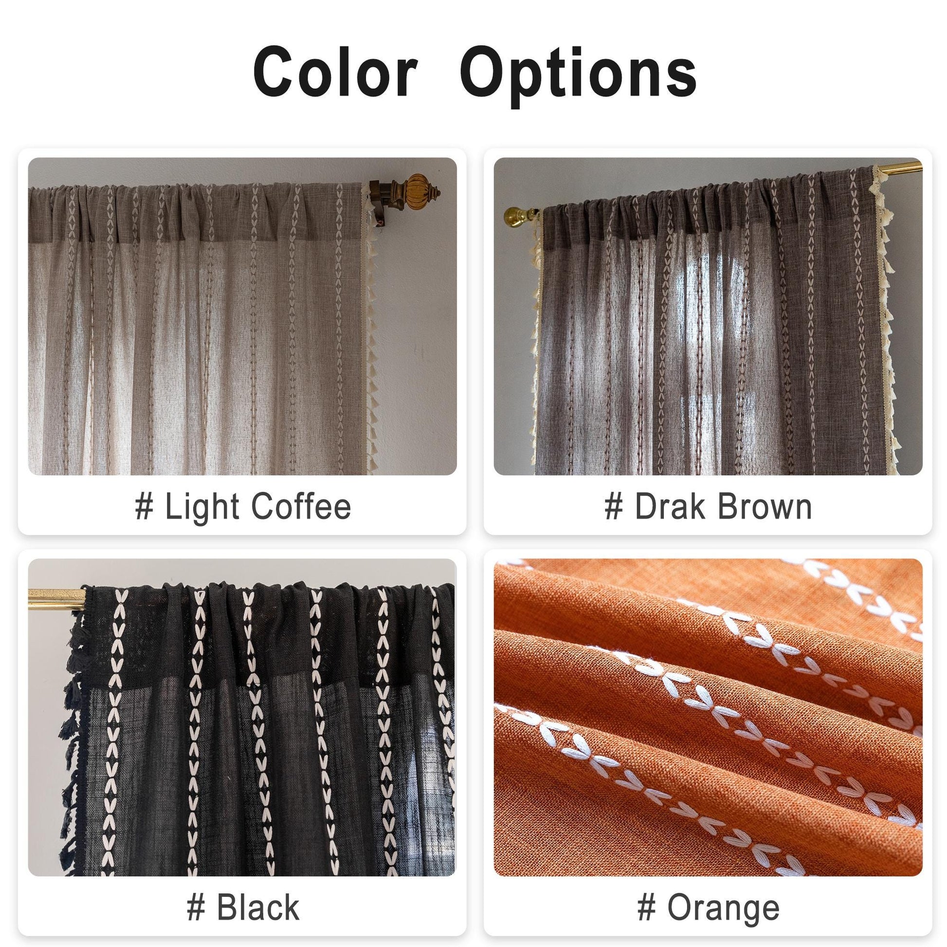 Boho Farmhouse Tassel Window Panel - UDreamHome