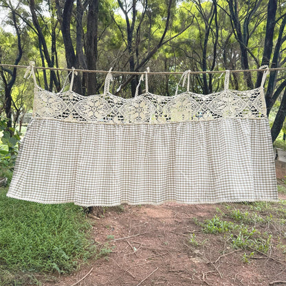 Boho Tie-Top Curtain for Kitchen & Cabinet Decor - UDreamHome