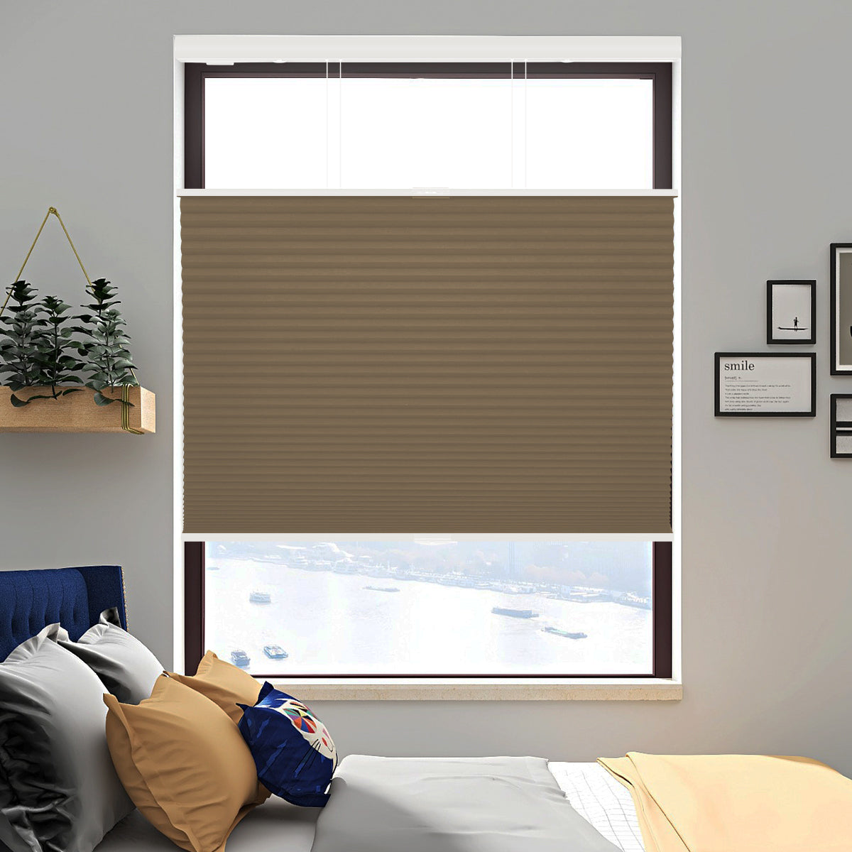 Cordless Top Down Bottom Up Blackout Honeycomb Shades
