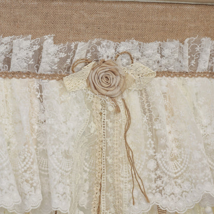 Burlap Ivory Lace Window Valance - UDreamHome