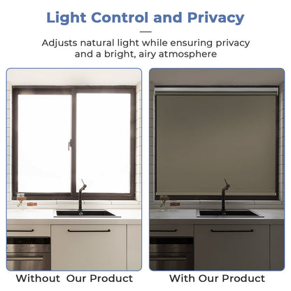 Custom No Drill Cordless Blackout Roller Shades – Waterproof & Thermal Insulated