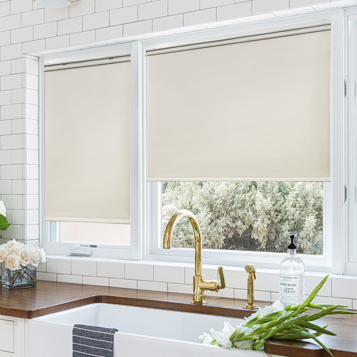 Custom No Drill Cordless Blackout Roller Shades – Waterproof & Thermal Insulated
