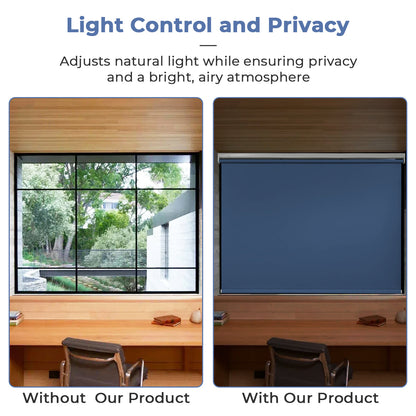 Custom No Drill Cordless Blackout Roller Shades – Waterproof & Thermal Insulated