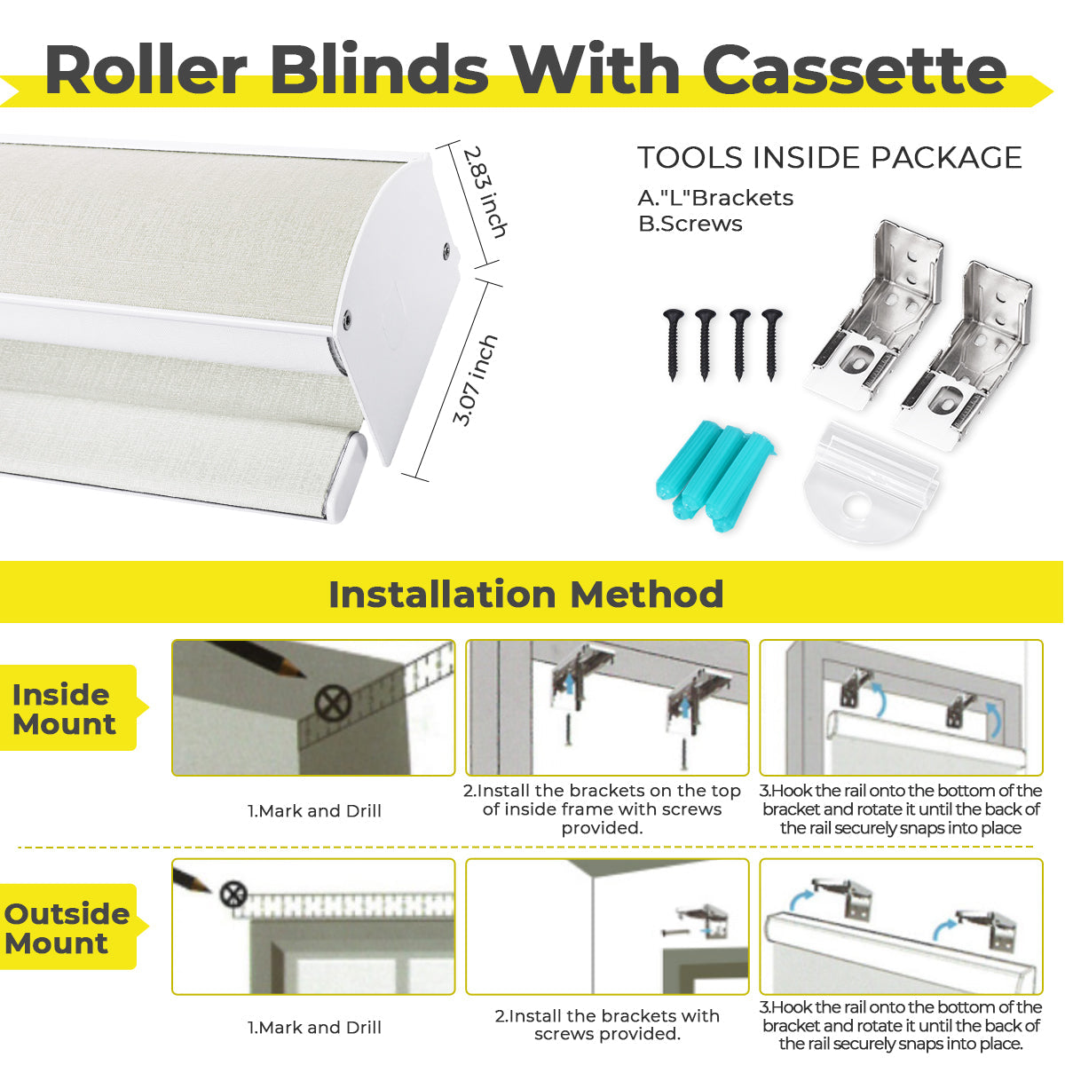 Custom Cordless Blackout Roller Shades with Cassette – Thermal Insulated Window Blinds