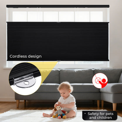 Cordless Top Down Bottom Up Blackout Honeycomb Shades