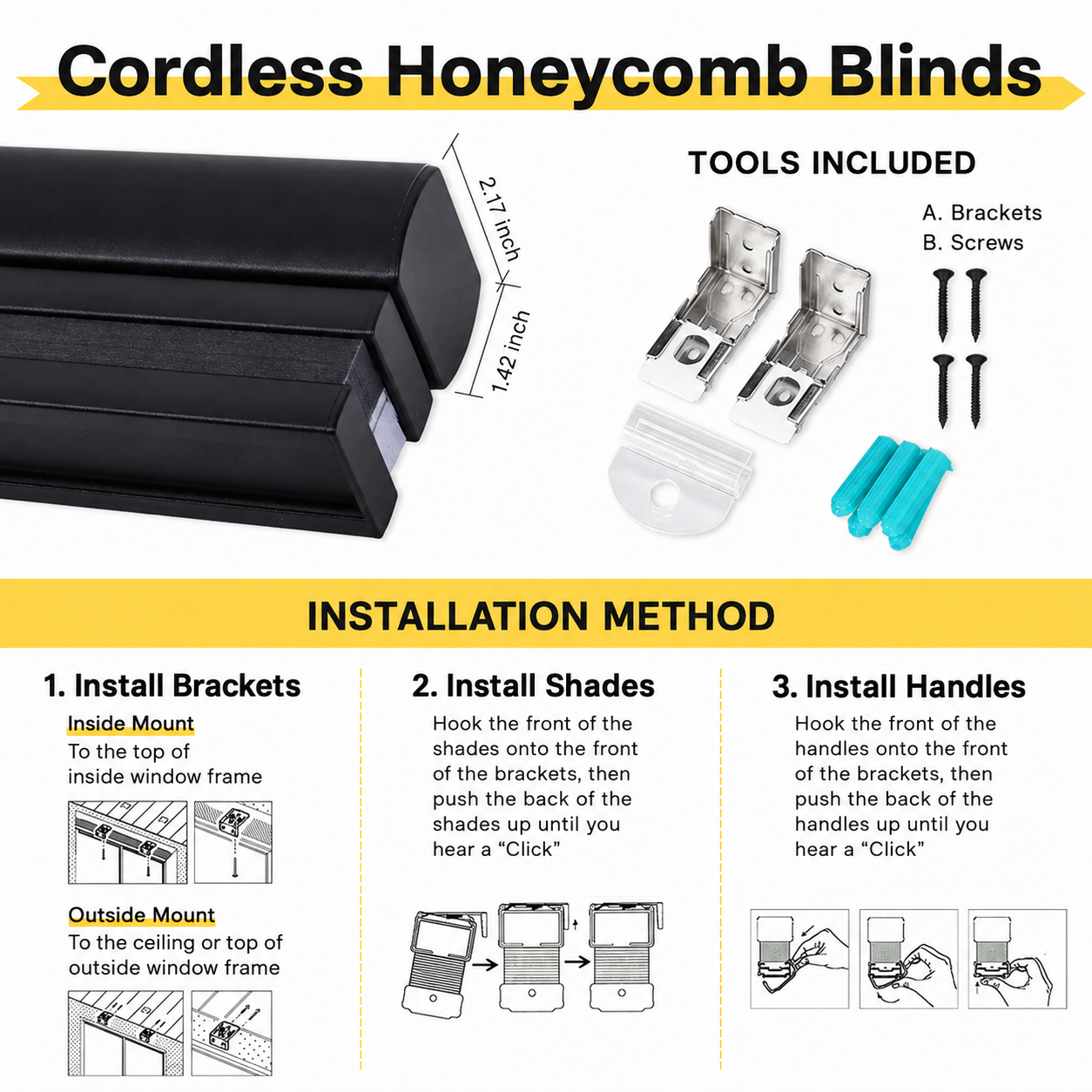Cordless Top Down Bottom Up Blackout Honeycomb Shades