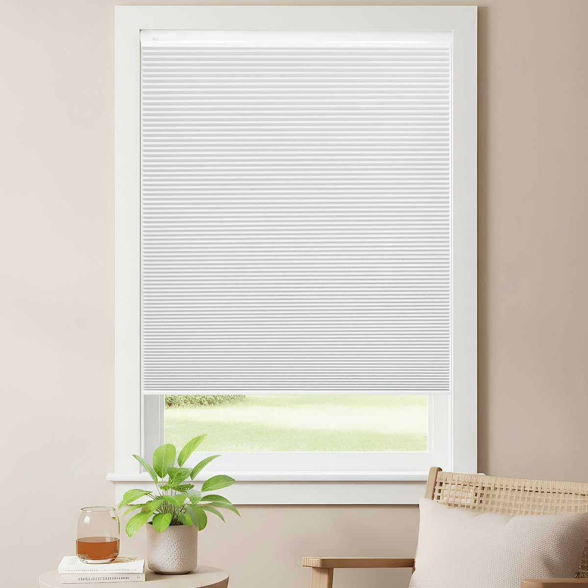 Custom No Drill Cordless Blackout Cellular Shades, Made to Measure Honeycomb Window Shades, Thermal Insulated, Child Safe