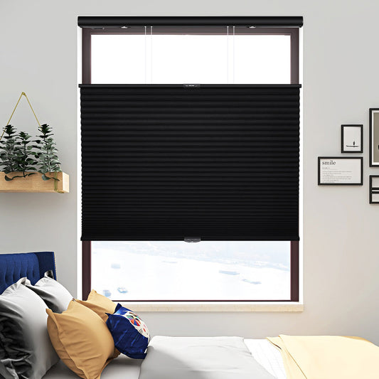 Cordless Top Down Bottom Up Blackout Honeycomb Shades
