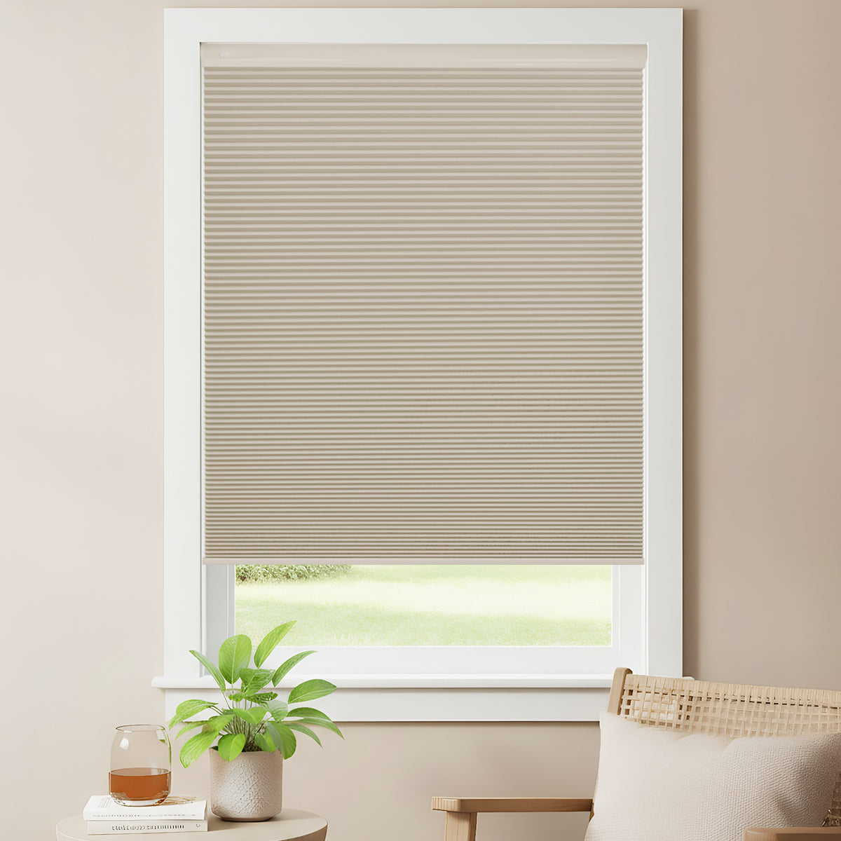 Custom No Drill Cordless Blackout Cellular Shades, Made to Measure Honeycomb Window Shades, Thermal Insulated, Child Safe