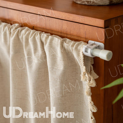 Cotton Linen Cafe Curtain: Boho Farmhouse Style - UDreamHome