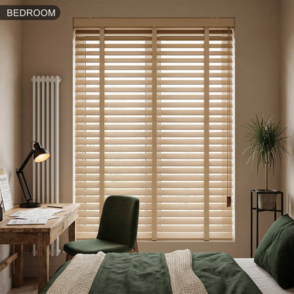 Custom Corded Wood Venetian Blinds | Waterproof Window Blinds for Bathroom, Kitchen & Office
