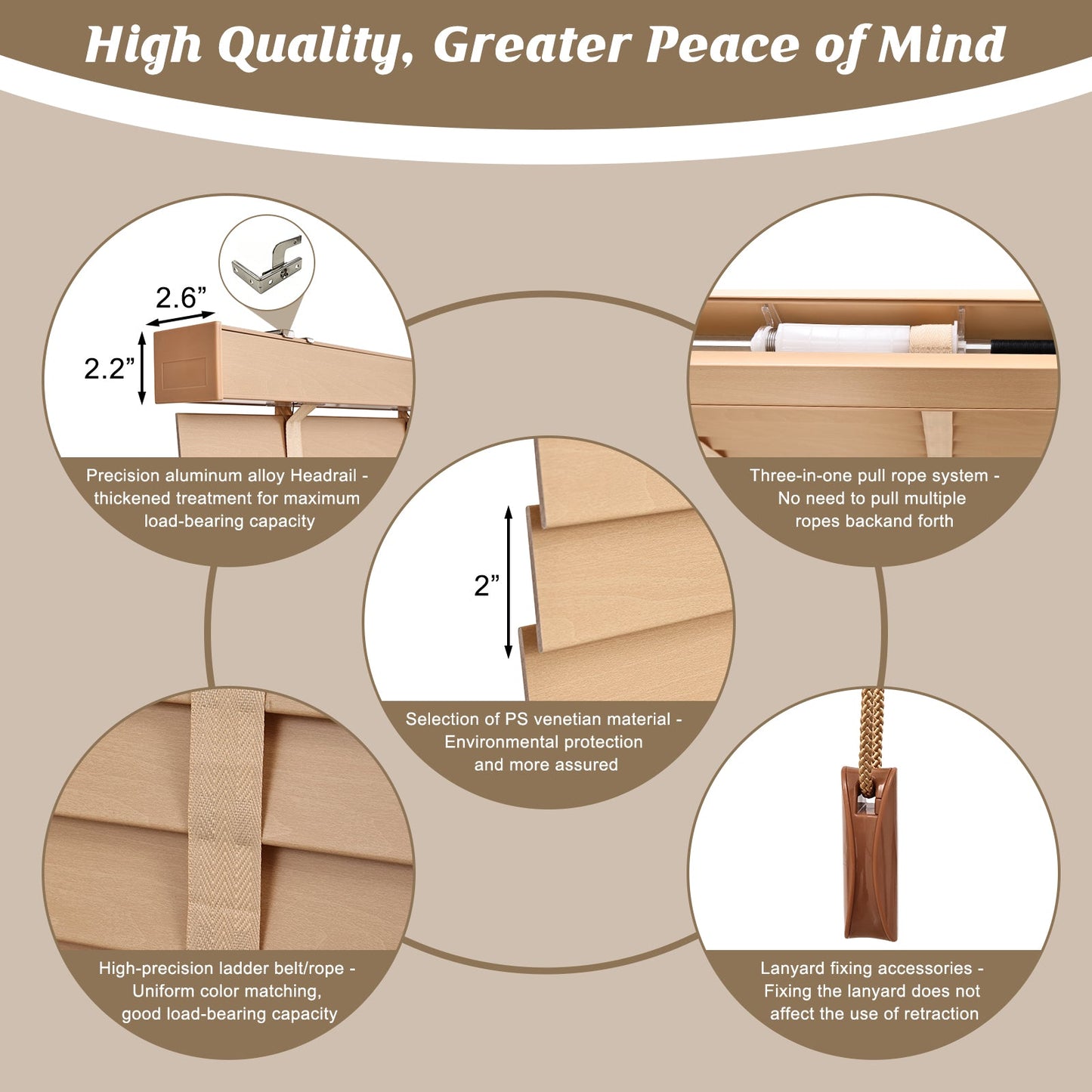 Custom Corded Wood Venetian Blinds | Waterproof Window Blinds for Bathroom, Kitchen & Office