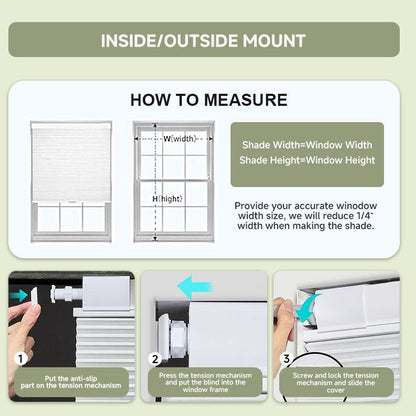 Custom Cordless Honeycomb Shades: No Drill Easy Install - UDreamHome