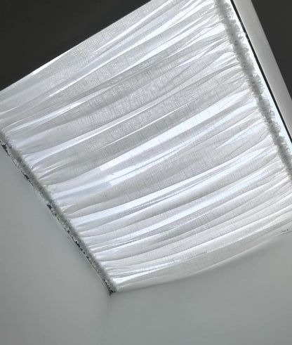 Custom Linen Skylight Curtains for Sun Shade, White Sheer Lace Shade Cover Window Curtain, WindowTreatment (Single Panel) - UDreamHome