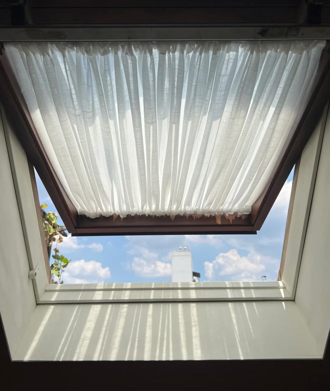 Custom Linen Skylight Curtains for Sun Shade, White Sheer Lace Shade Cover Window Curtain, WindowTreatment (Single Panel) - UDreamHome