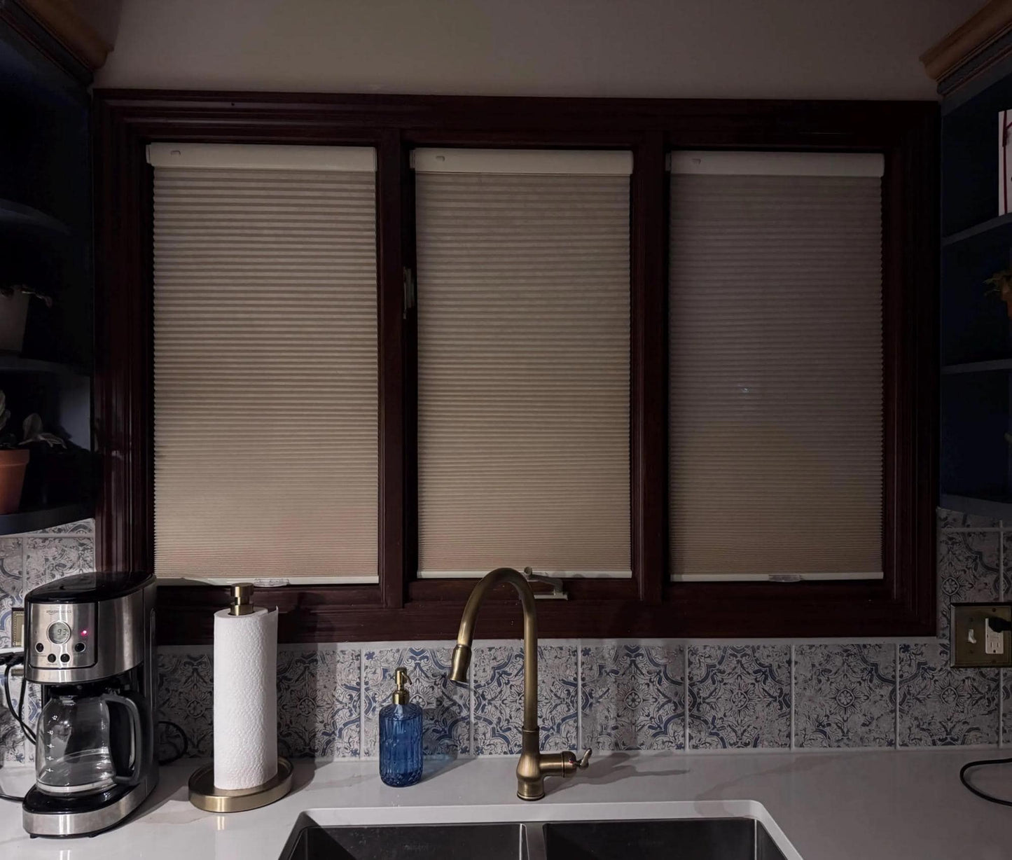 Custom No Punching Cellular Cordless Blinds for Windows and Doors - UDreamHome