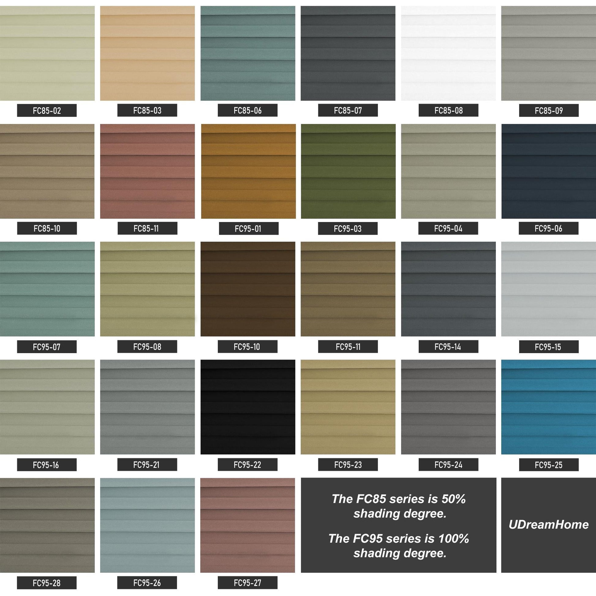 Custom No Punching Cellular Cordless Blinds for Windows and Doors - UDreamHome