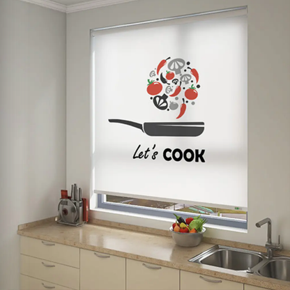 Custom Printed Blackout Roller Shades – No Drill Cordless Personalized Window Blinds Made to Measure