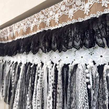 Custom Rustic Burlap & Lace Window Valance - UDreamHome