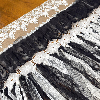 Custom Rustic Burlap & Lace Window Valance - UDreamHome
