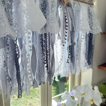 Custom Rustic Unique Burlap White Curtain - UDreamHome