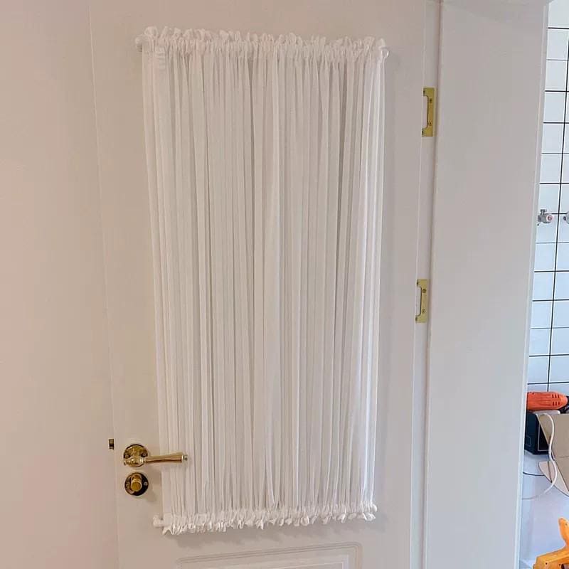 Door Curtain, Custom French Door Panel, Yarn Door Curtains, White Sheer Lace Front Door Window Curtain, Sidelight Curtain (Single Panel) - UDreamHome