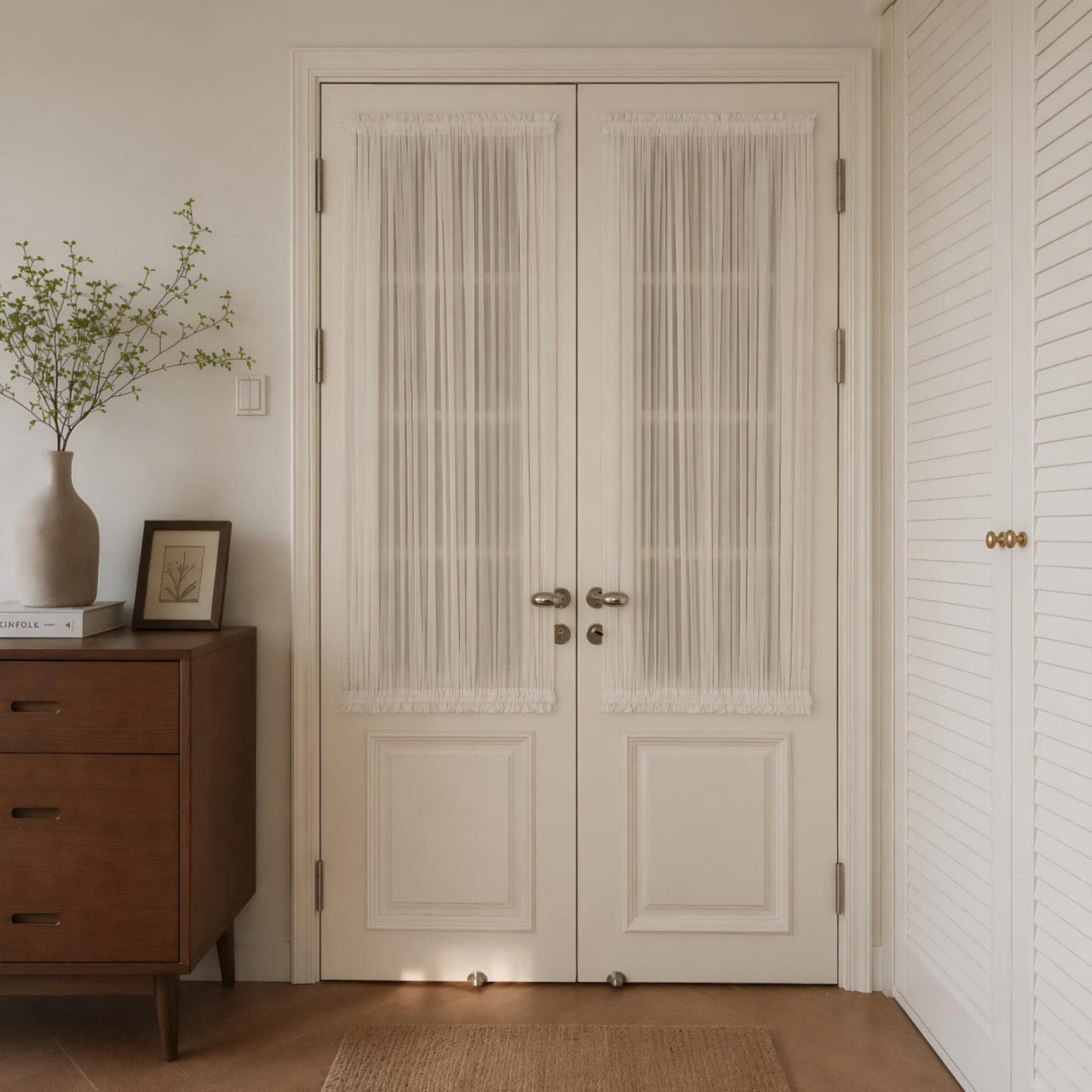 Door Curtain, Custom French Door Panel, Yarn Door Curtains, White Sheer Lace Front Door Window Curtain, Sidelight Curtain (Single Panel) - UDreamHome