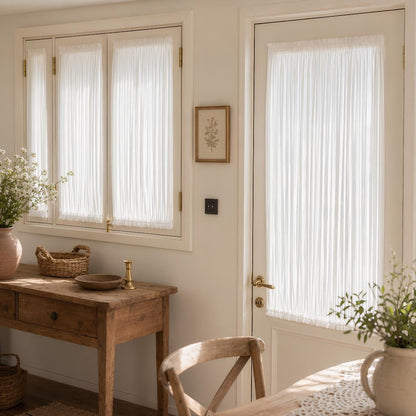 Door Curtain, Custom French Door Panel, Yarn Door Curtains, White Sheer Lace Front Door Window Curtain, Sidelight Curtain (Single Panel) - UDreamHome
