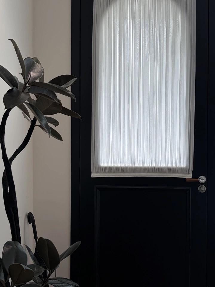 Door Curtain, Custom French Door Panel, Yarn Door Curtains, White Sheer Lace Front Door Window Curtain, Sidelight Curtain (Single Panel) - UDreamHome