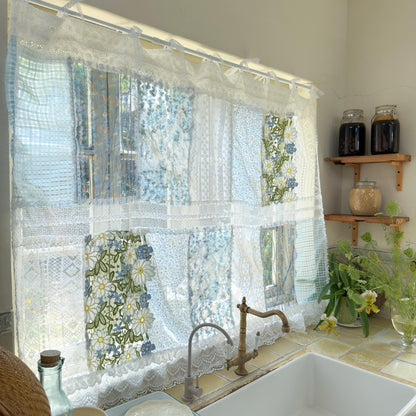 Elegant Patchwork Lace Floral Embroidery Curtains - UDreamHome